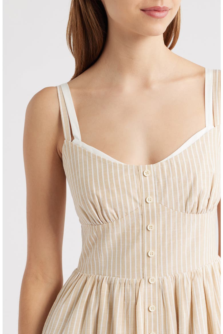Double Strap Cotton Blend A-Line Sundress, Alternate, color, NATURAL
