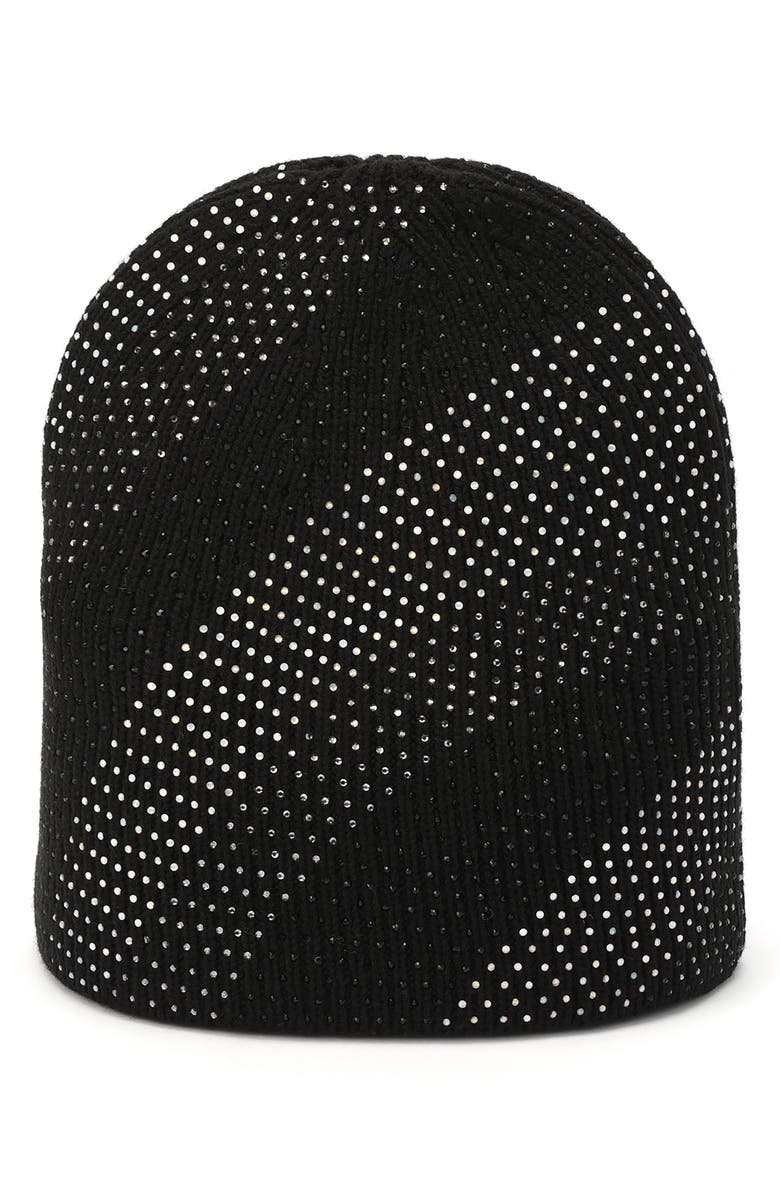 Kurt Geiger London Crystal Wave Monochrome Beanie, Alternate, color, Black