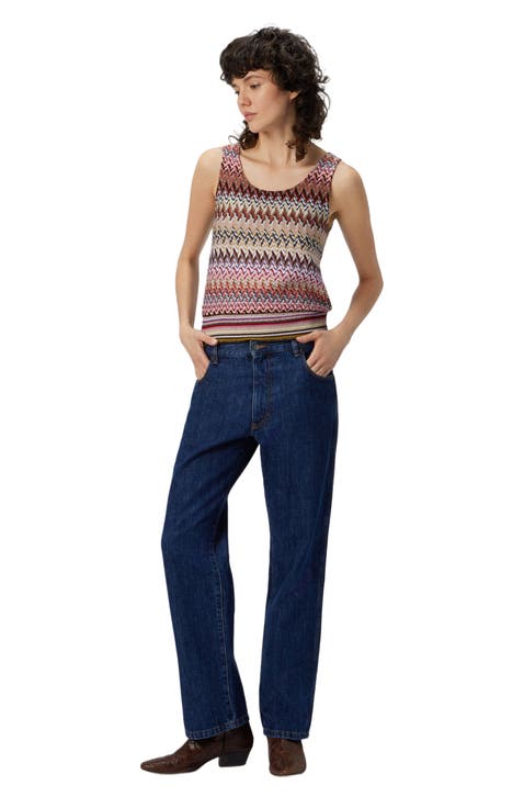 Five-pocket Mid-rise Denim Pants