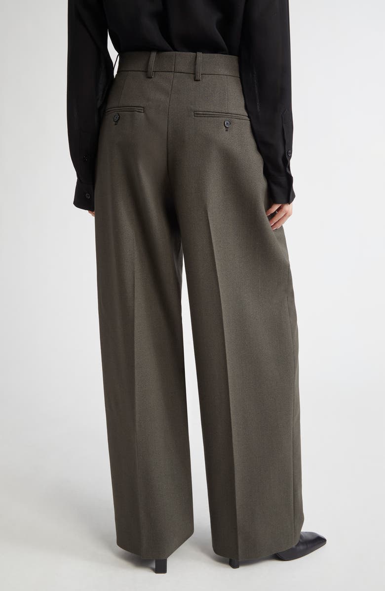 TOTEME Tailored Wool Blend Wide Leg Trousers, Alternate, color, Forest