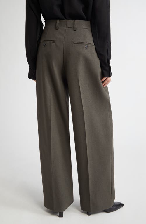 Totême Toteme Tailored Wool Blend Wide Leg Trousers In Green