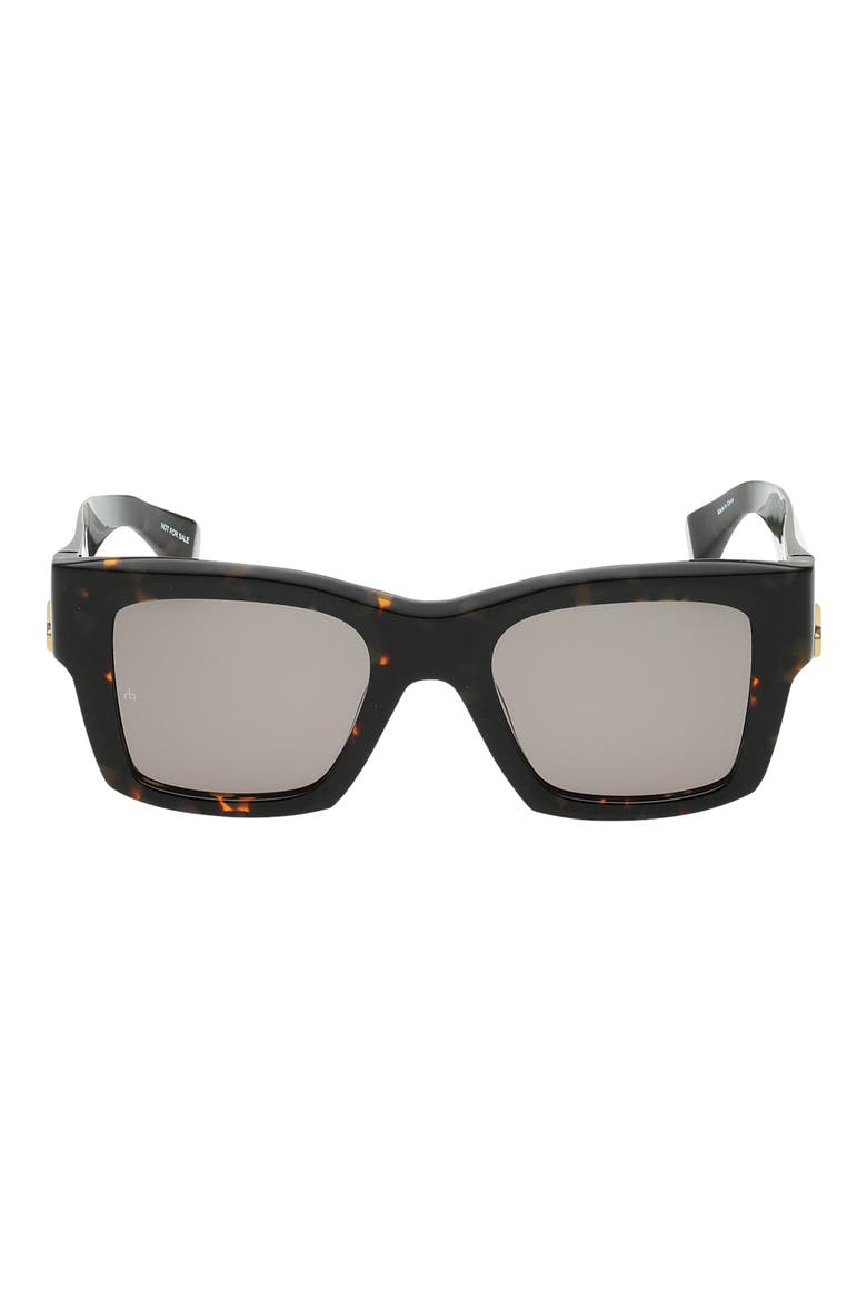 50mm Square Sunglasses, Main, color, SHINY MILKY TORT/ GREEN LENSES