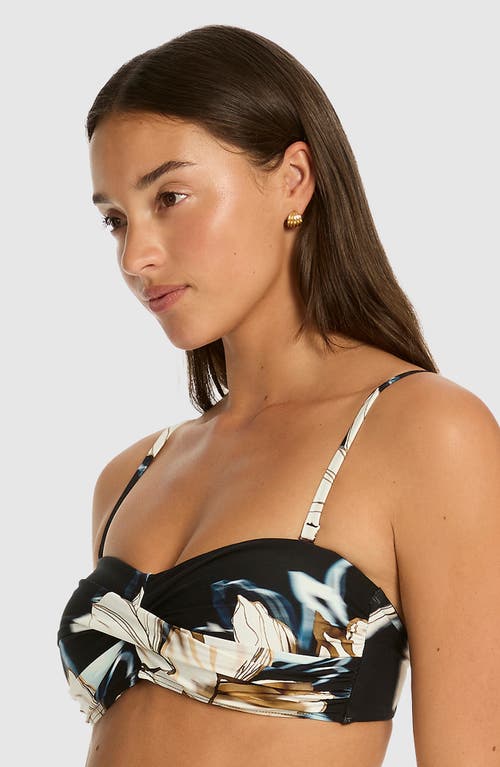 Sea Level La Luna Twist Front Bandeau Bikini Top In Black