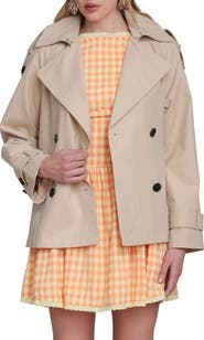 Avec Les Filles Double Breasted Short Trench Coat