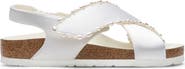 Birkenstock x Danielle Frankel x Danielle Frankel Satin & Faux Pearl Crossover Sandal