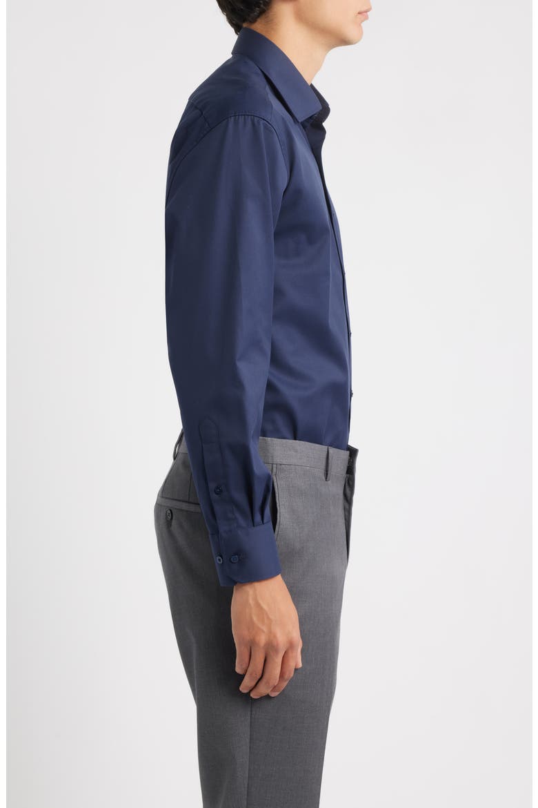 Cover Modern Fit Non-Iron Cotton Cover Shirt, Alternate, color, NAVY