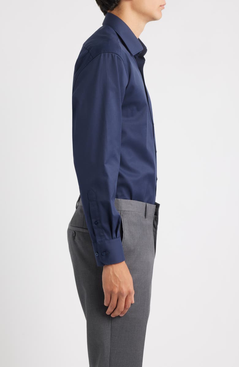 Eterna Cover Modern Fit Non-Iron Cotton Cover Shirt, Alternate, color, Navy