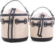 Mali + Lili Gina Set of 2 Twinning Straw Bucket Bags