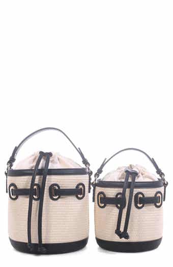 Mali + Lili Gina Set of 2 Twinning Straw Bucket Bags