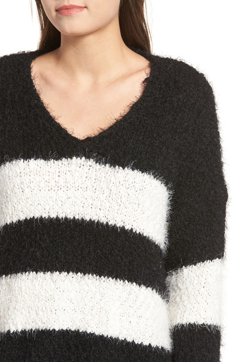 Dreamers by Debut Eyelash Chenille Stripe Sweater, Alternate, color,