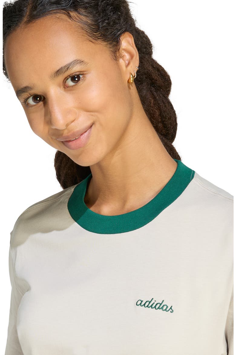 Essentials Colorpop Cotton Ringer T-Shirt, Alternate, color, WONDER ALUMINA/ GREEN