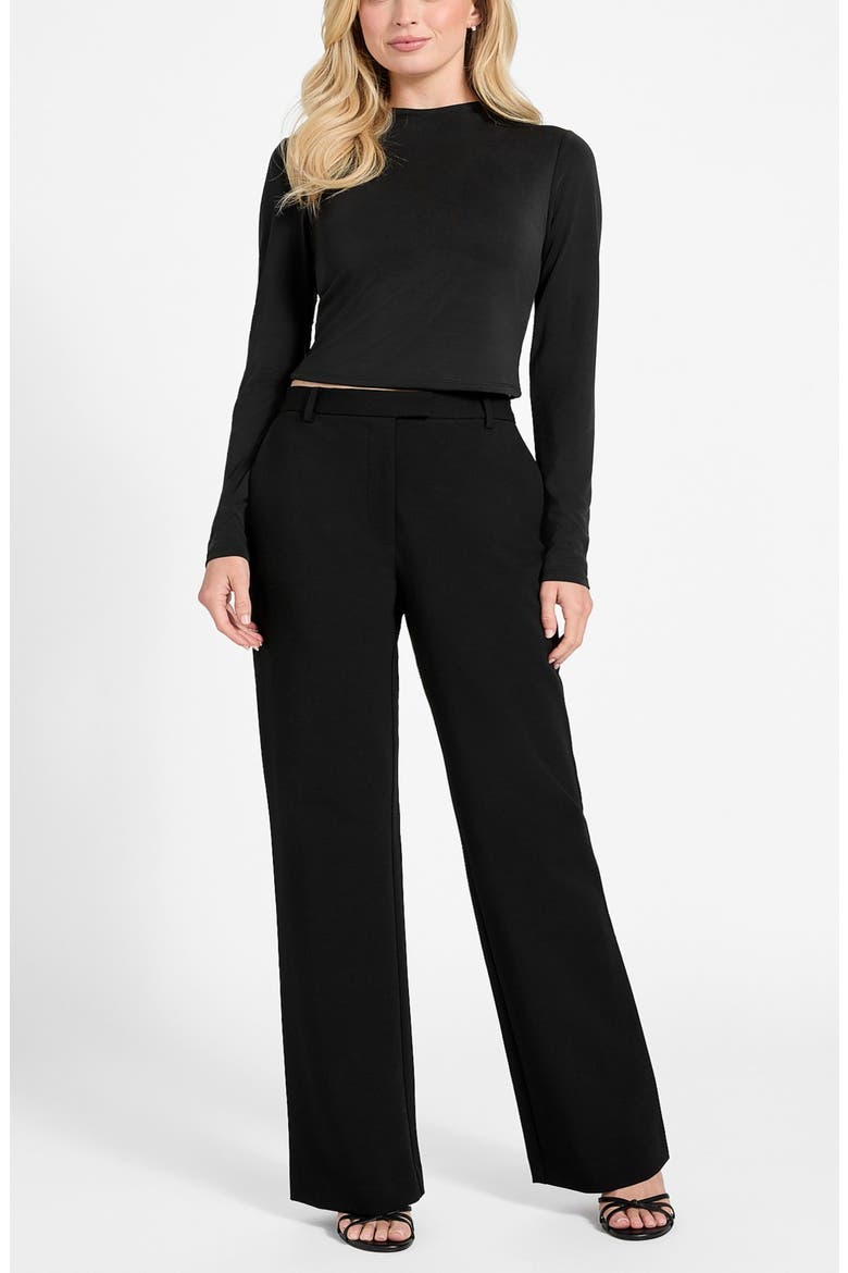 Emy High Waist Straight Leg Pants, Alternate, color, BLACK-BLACK