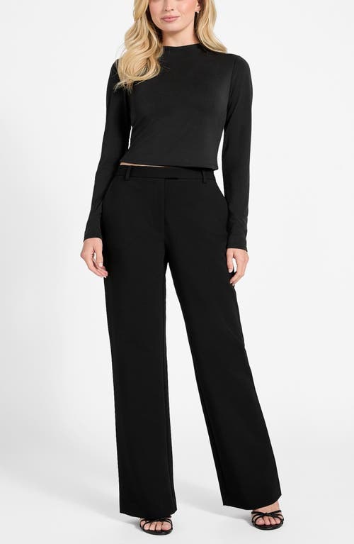 Guess Emy High Waist Straight Leg Pants In Black