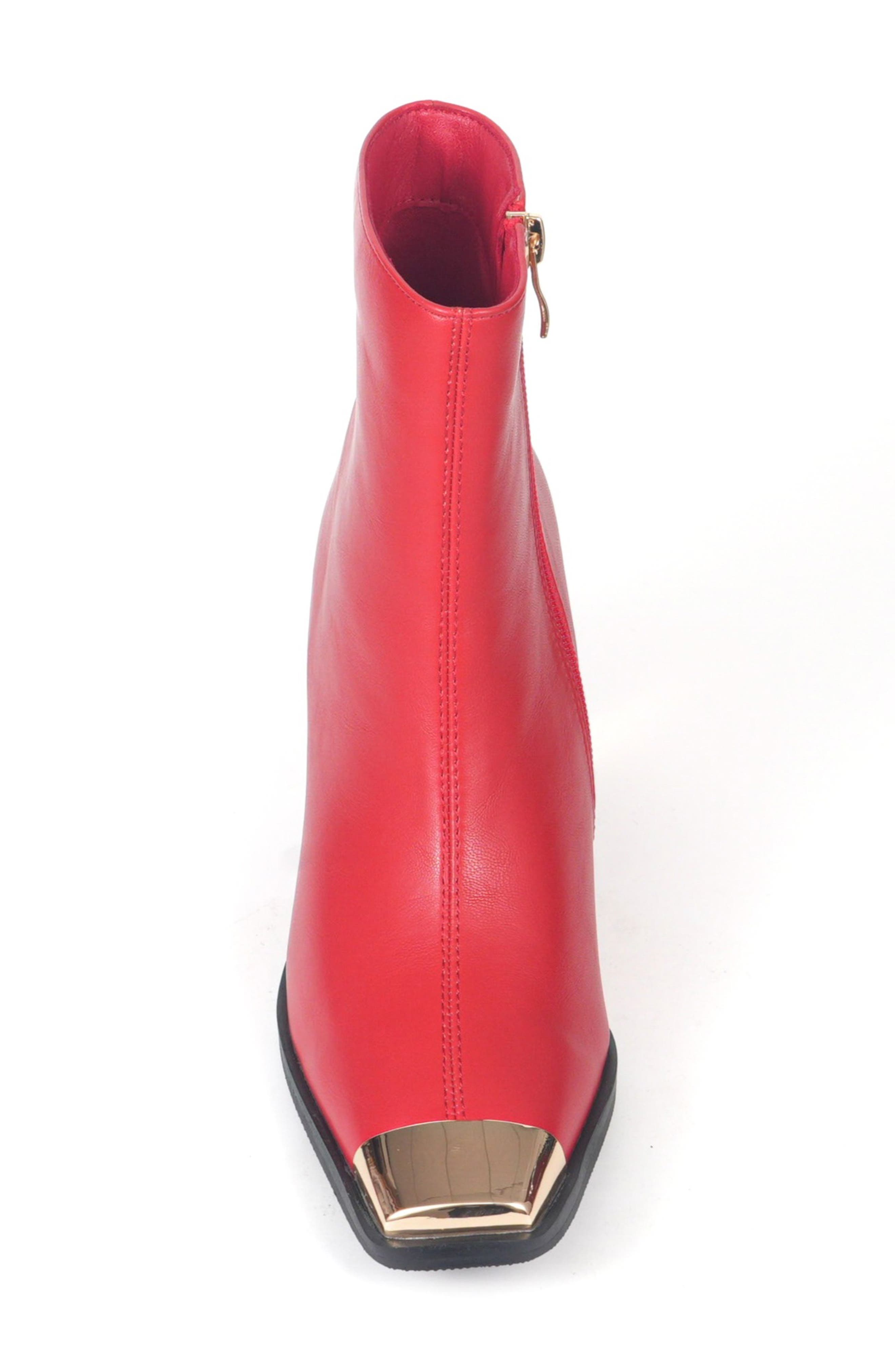Terry Square Toe Boot, Alternate, color, RED