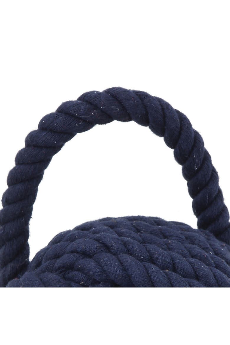 Nautical Rope Knot Decorative Cotton Door Stop, Navy Blue, Alternate, color, Blue
