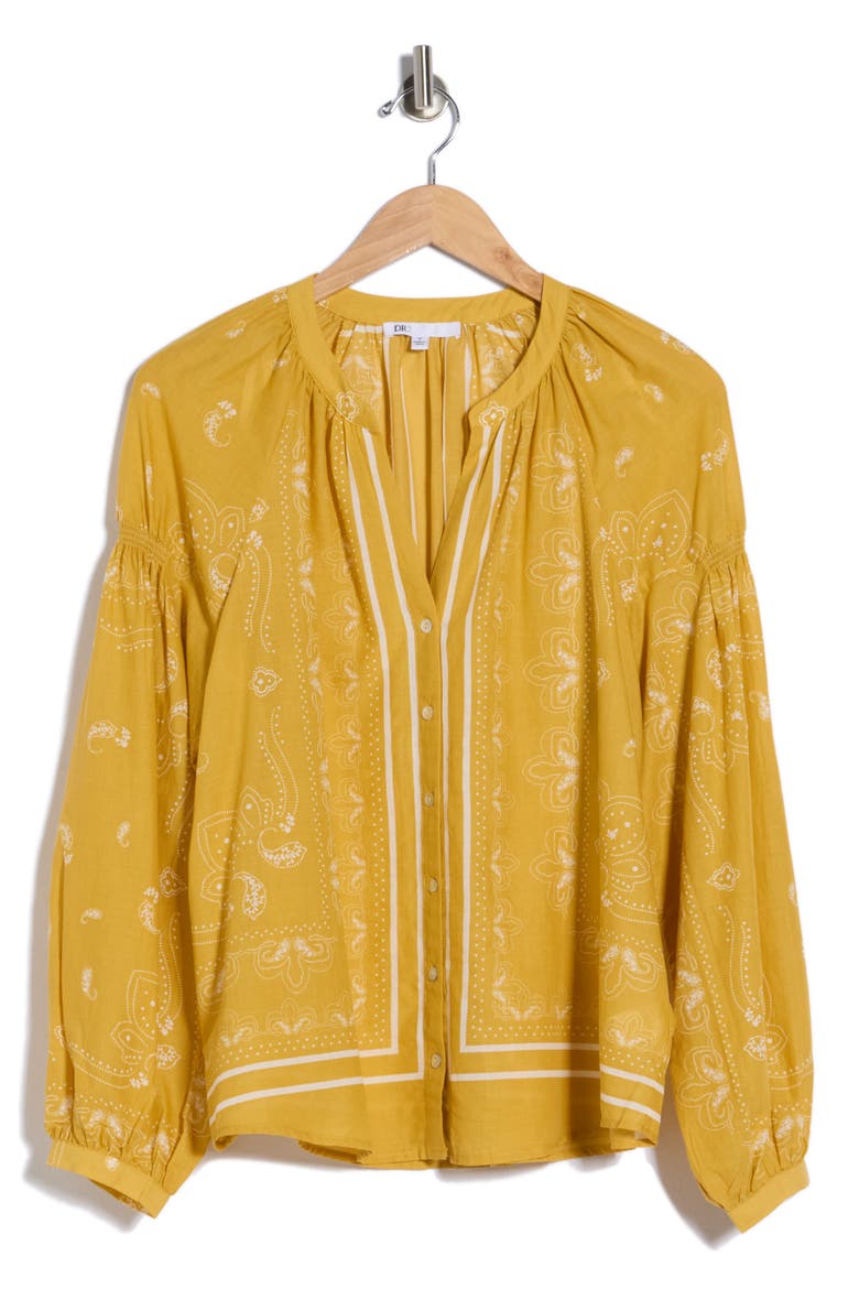 Long Sleeve Cotton Top, Alternate, color, R392 YELLOW