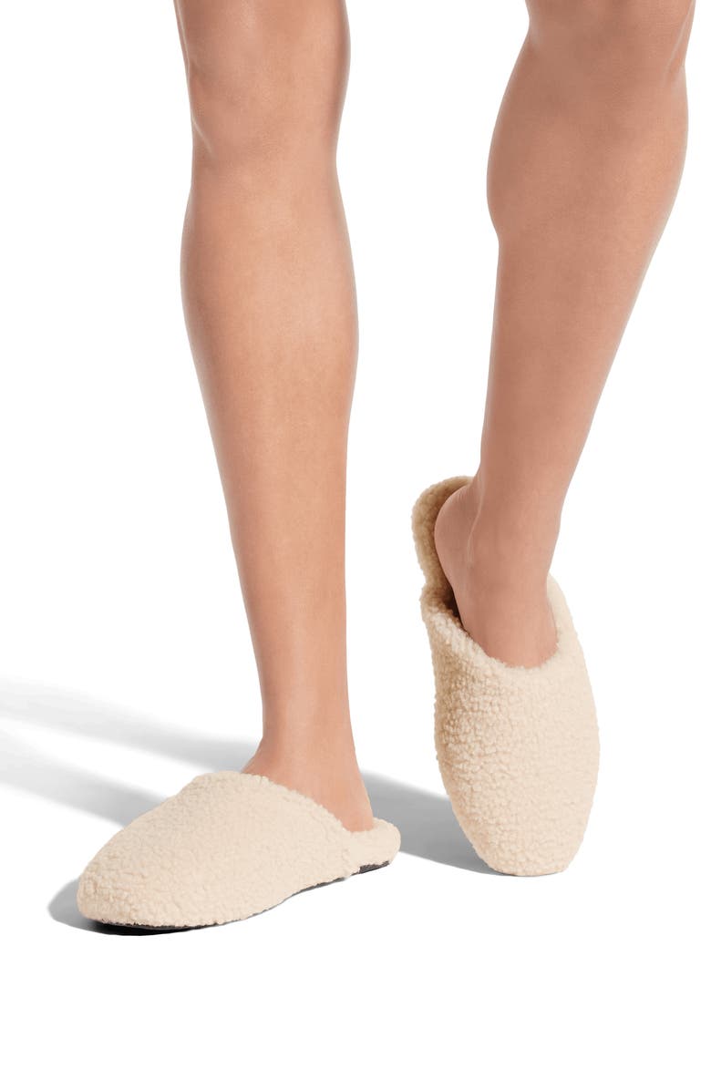 Bombas Saturday Faux Fur Slippers, Alternate, color, Cream