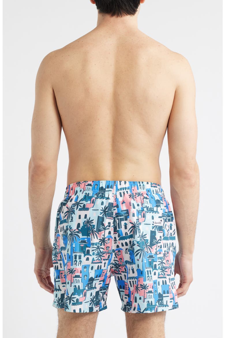 City Print Mid Length Swim Trunks, Alternate, color, MULTI
