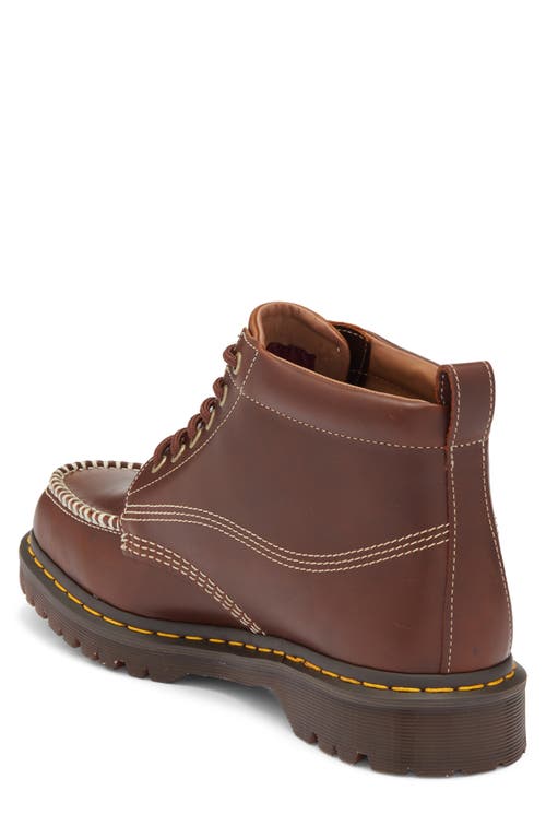 Dr. Martens Lowell Chukka Moc Toe Leather Ankle Boots In Burgundy