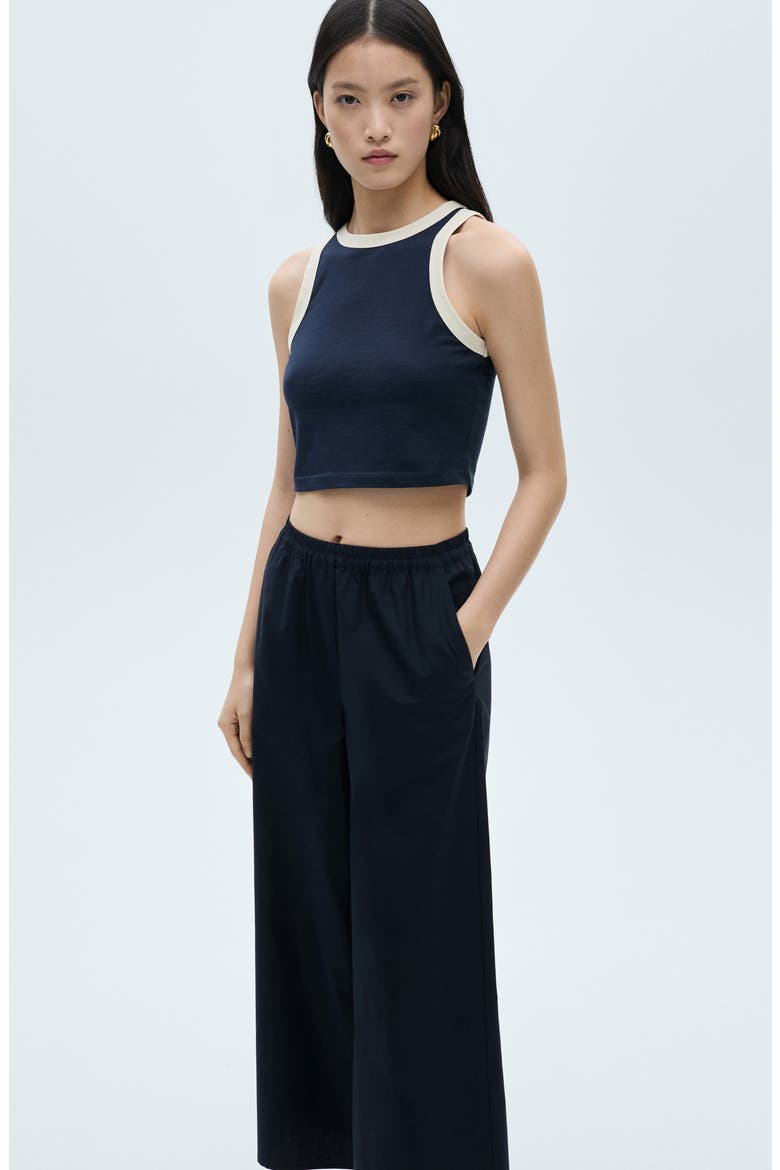 Pull-On Cotton Blend Pants, Alternate, color, DARK NAVY