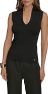 Donna Karan New York V-Neck Sleeveless Sweater