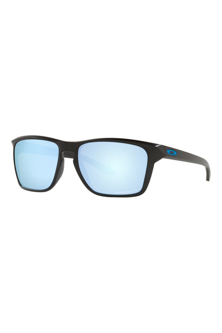 Sylas 60mm Prizm™ Polarized Rectangular Sunglasses, Alternate, color, MATTE BLACK