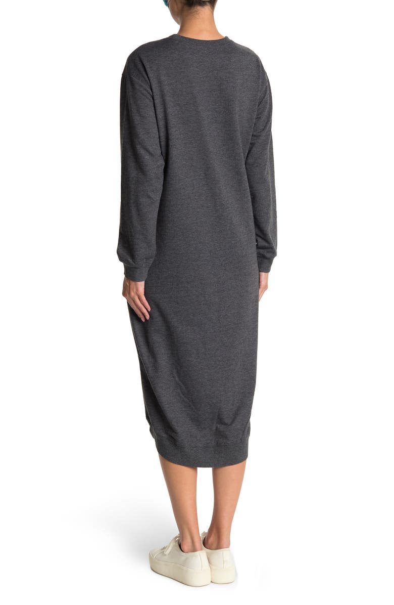 STITCHDROP Pocket Midi Sweatshirt Dress, Alternate, color, 
