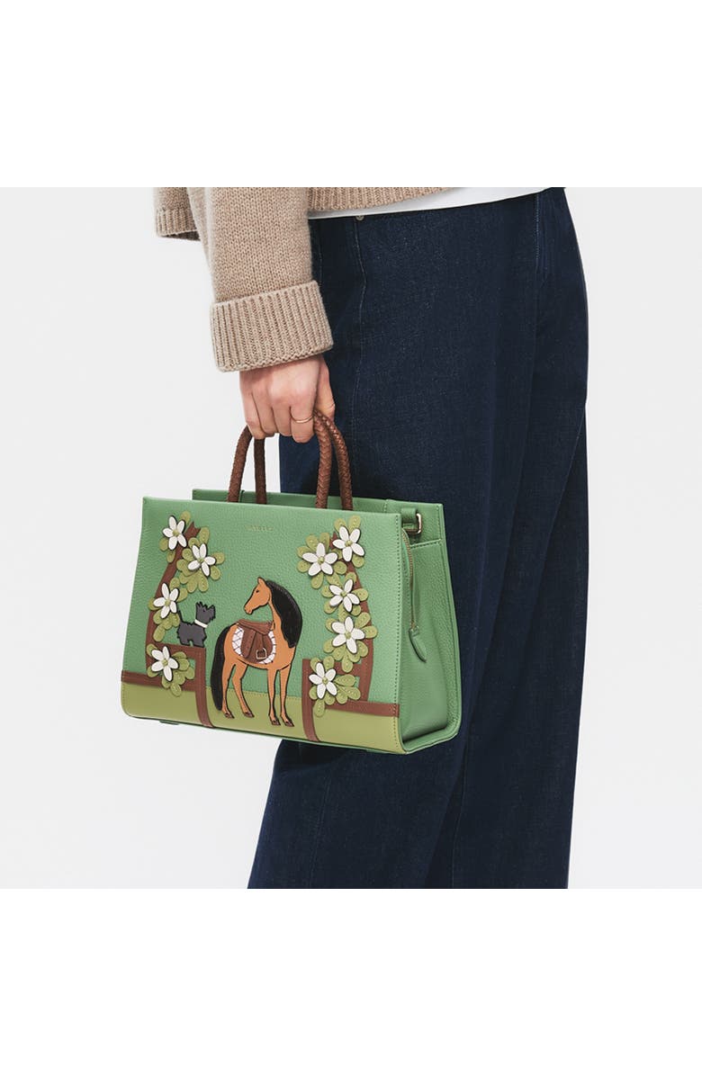 Radley Lunar New Year Medium Ziptop Satchel Bag, Alternate, color, Pistachio