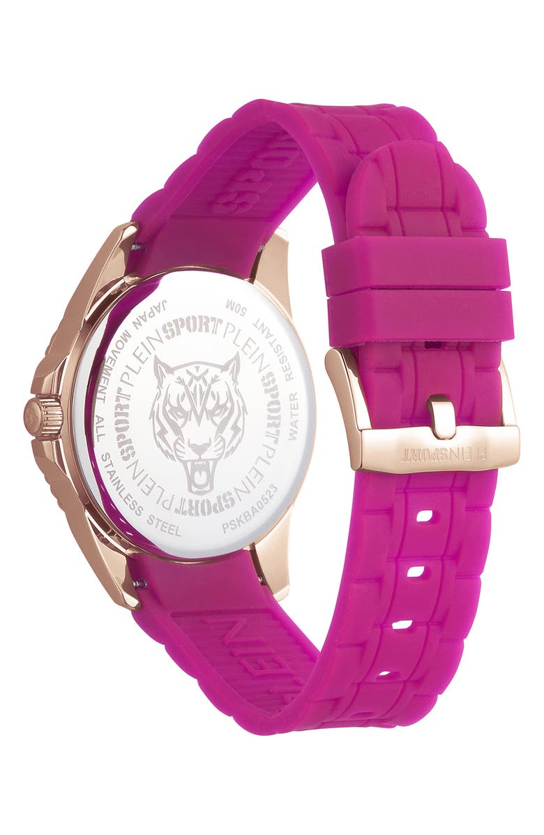 PLEIN SPORT Glam Silicone Strap Watch, 40mm, Alternate, color, 
