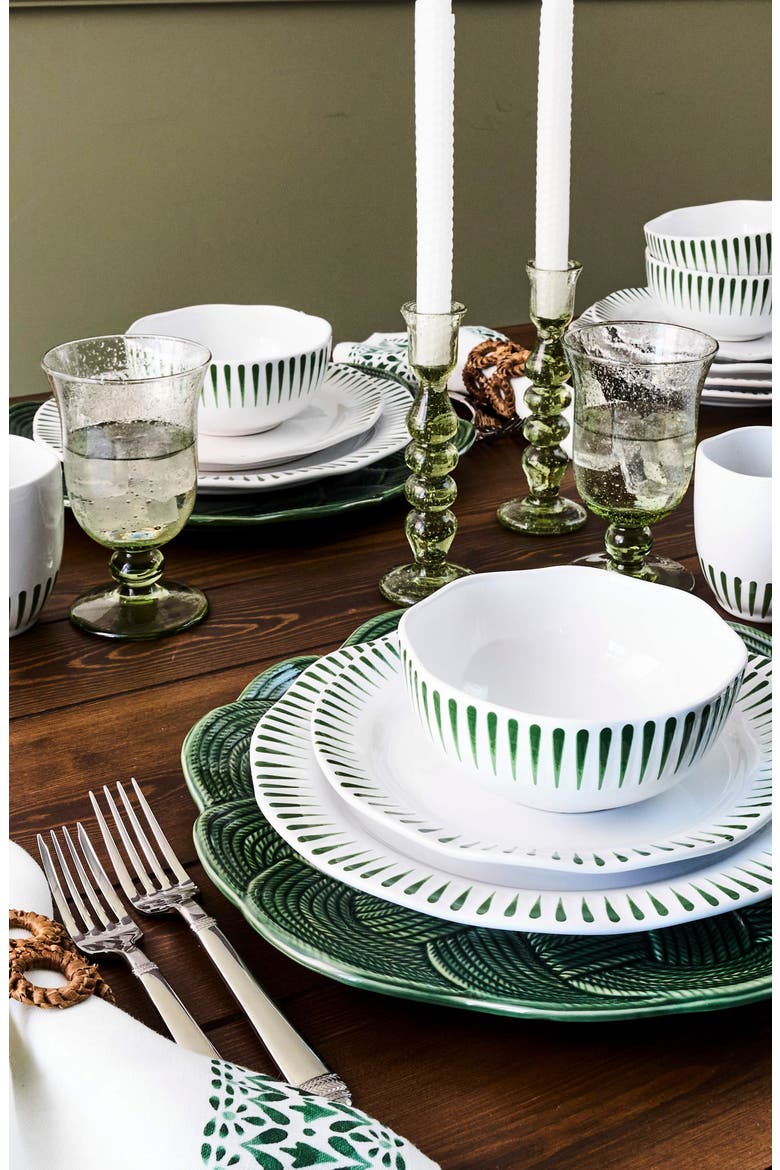 Sitio Stripe Salad Plate, Alternate, color, BASIL