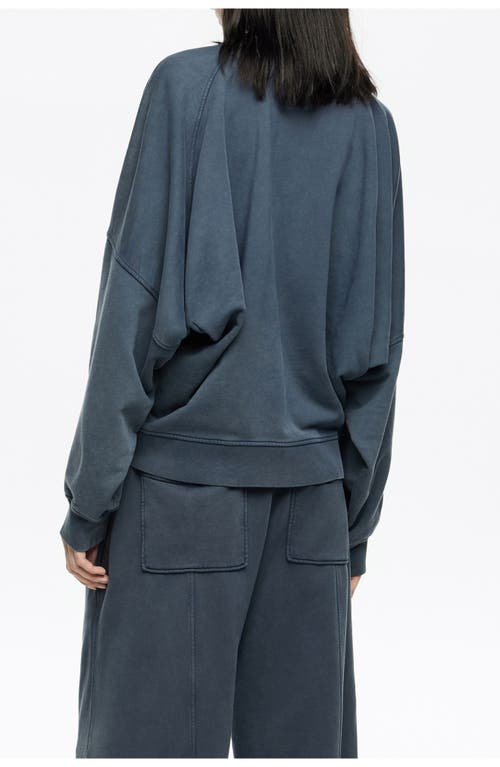 Bimba Y Lola Embroidered Logo Balloon Sweatshirt In Blue