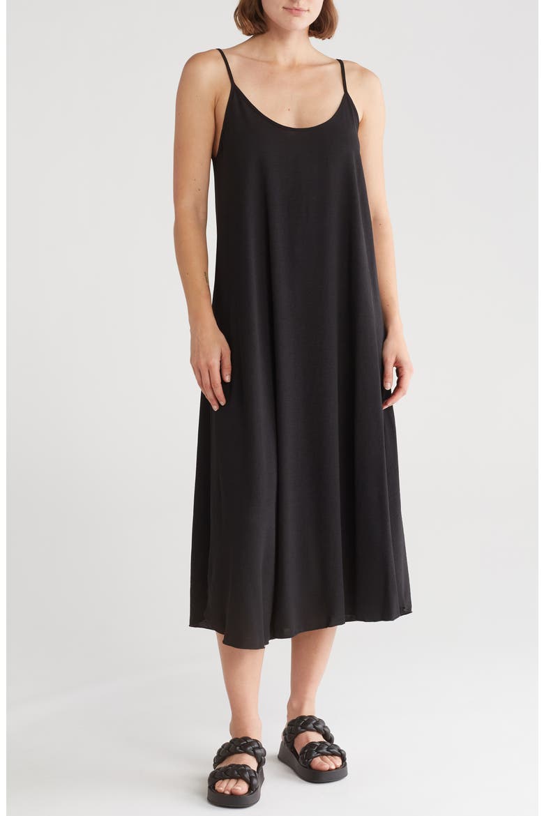 Airflow Midi Dress, Main, color, BLACK