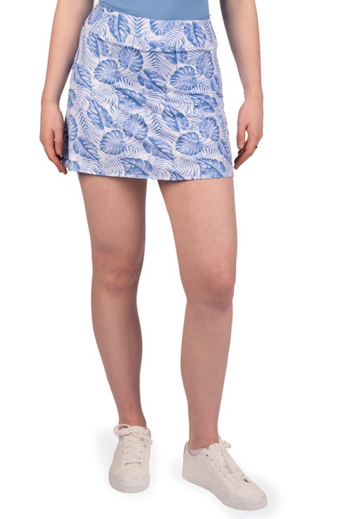 Leaves Print Performance Skort