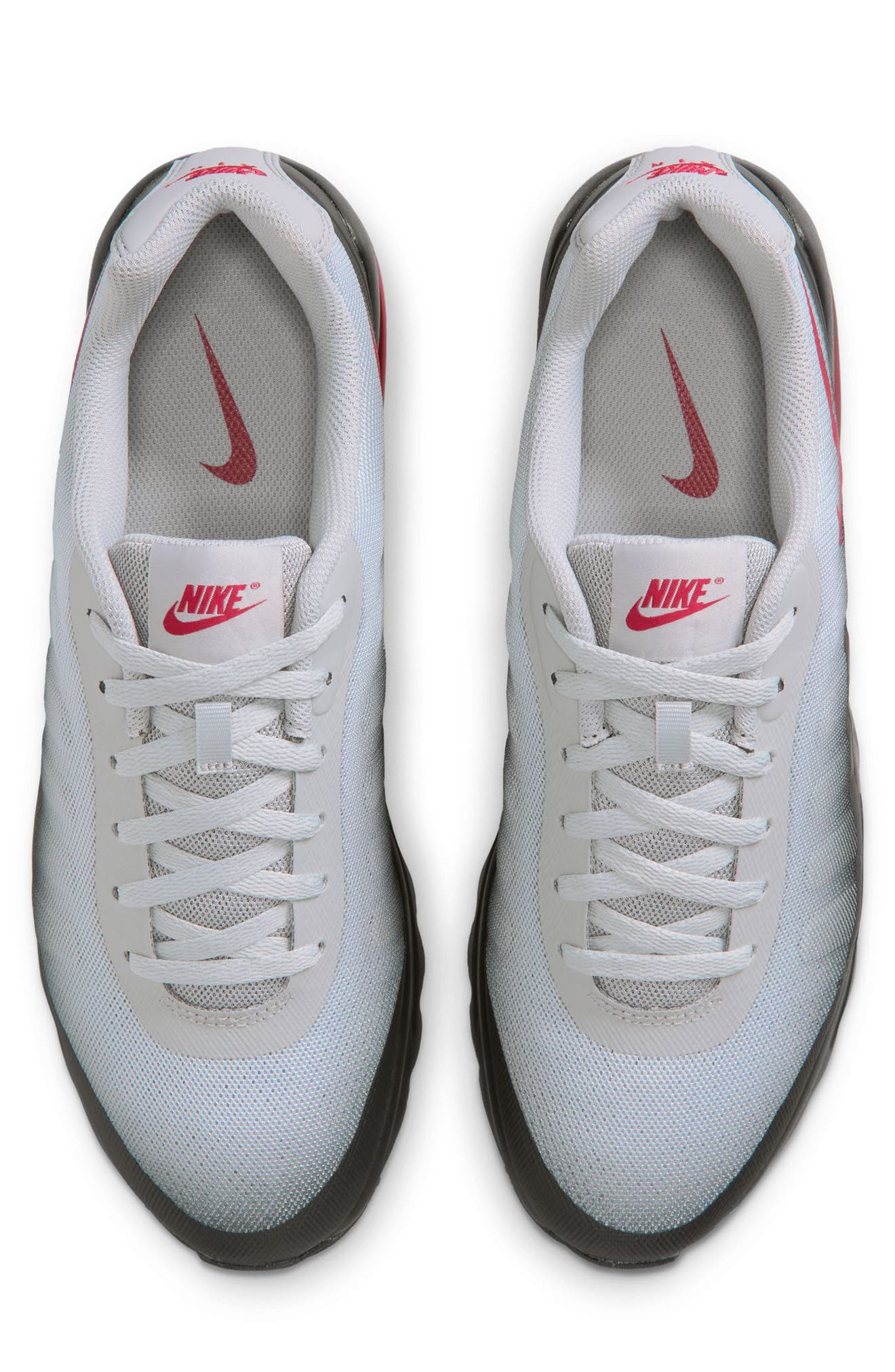 Air Max Invigor Sneaker, Alternate, color, LIGHT SMOKE GREY/ TOUGH RED
