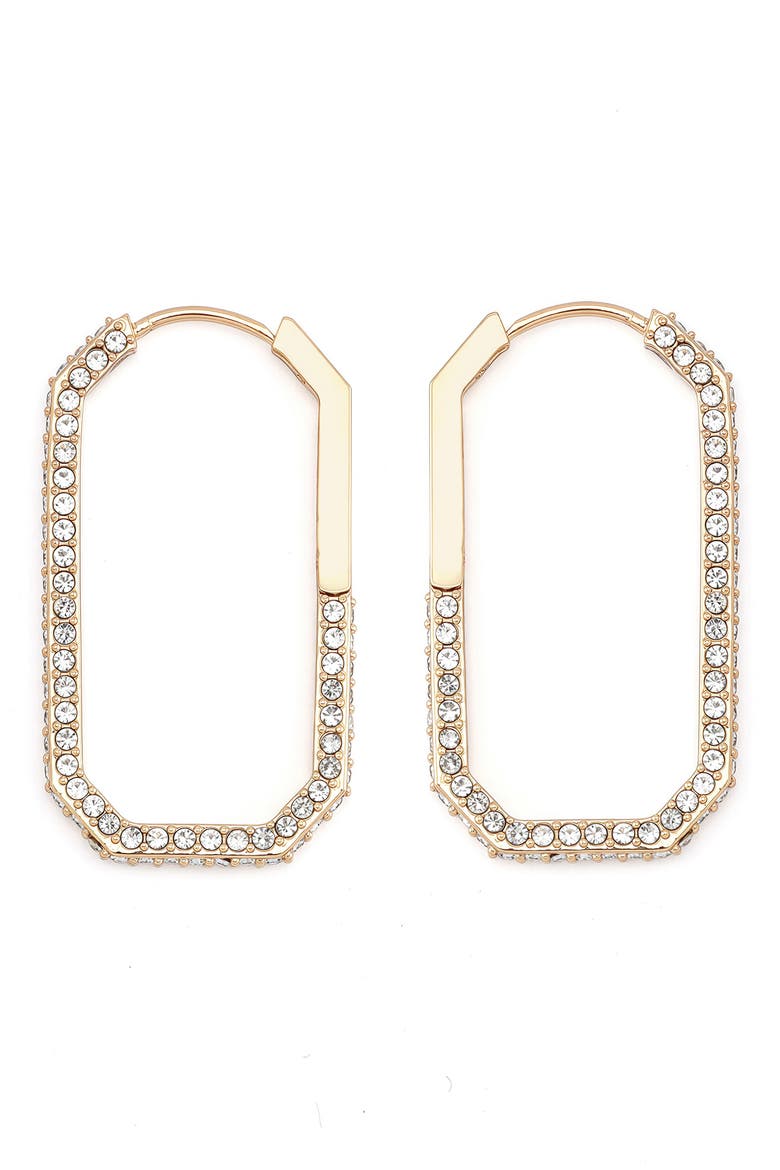 Hattie Crystal Geometric Hoop Earrings, Alternate, color, GOLD