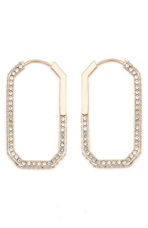 Allsaints Hattie Crystal Geometric Hoop Earrings In Gold