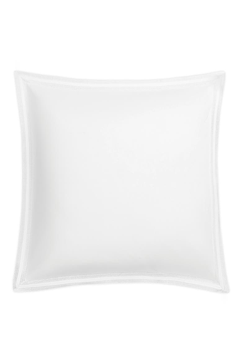 Lace Piqué Cotton Euro Sham, Main, color, GRACE WHITE