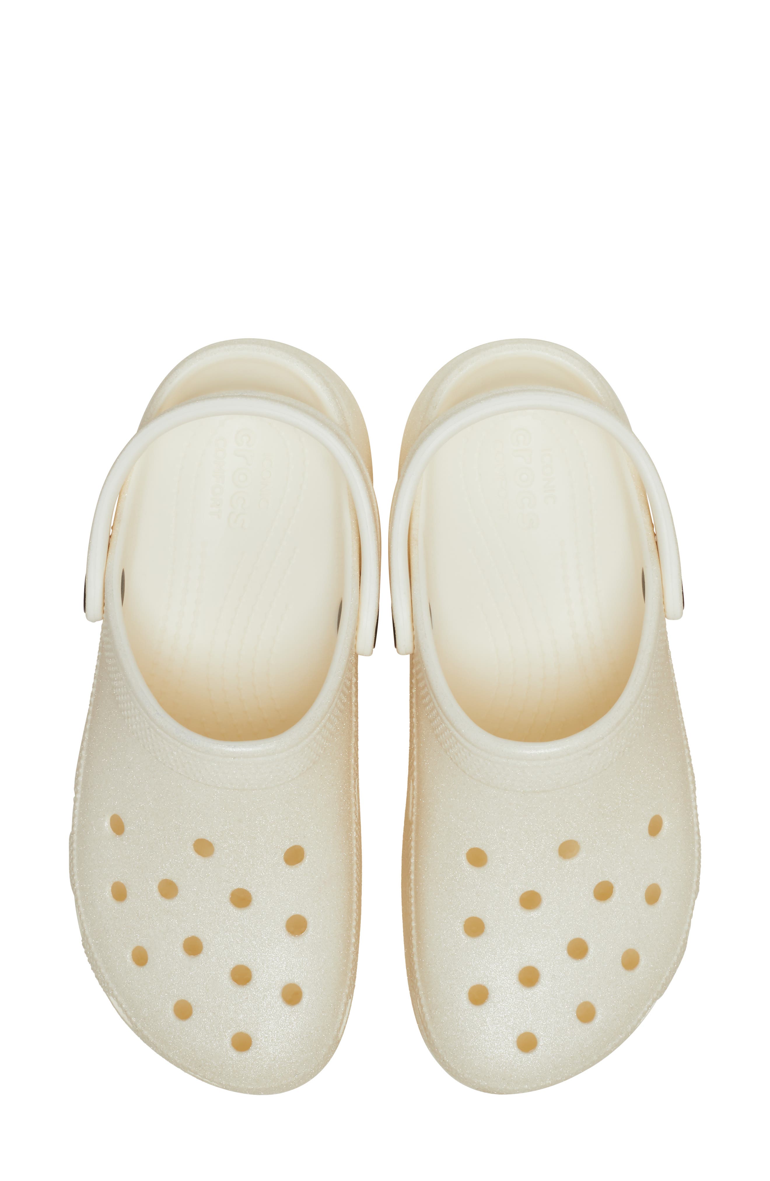 Classic Glitter Waterproof Platform Clog, Alternate, color, CHALK