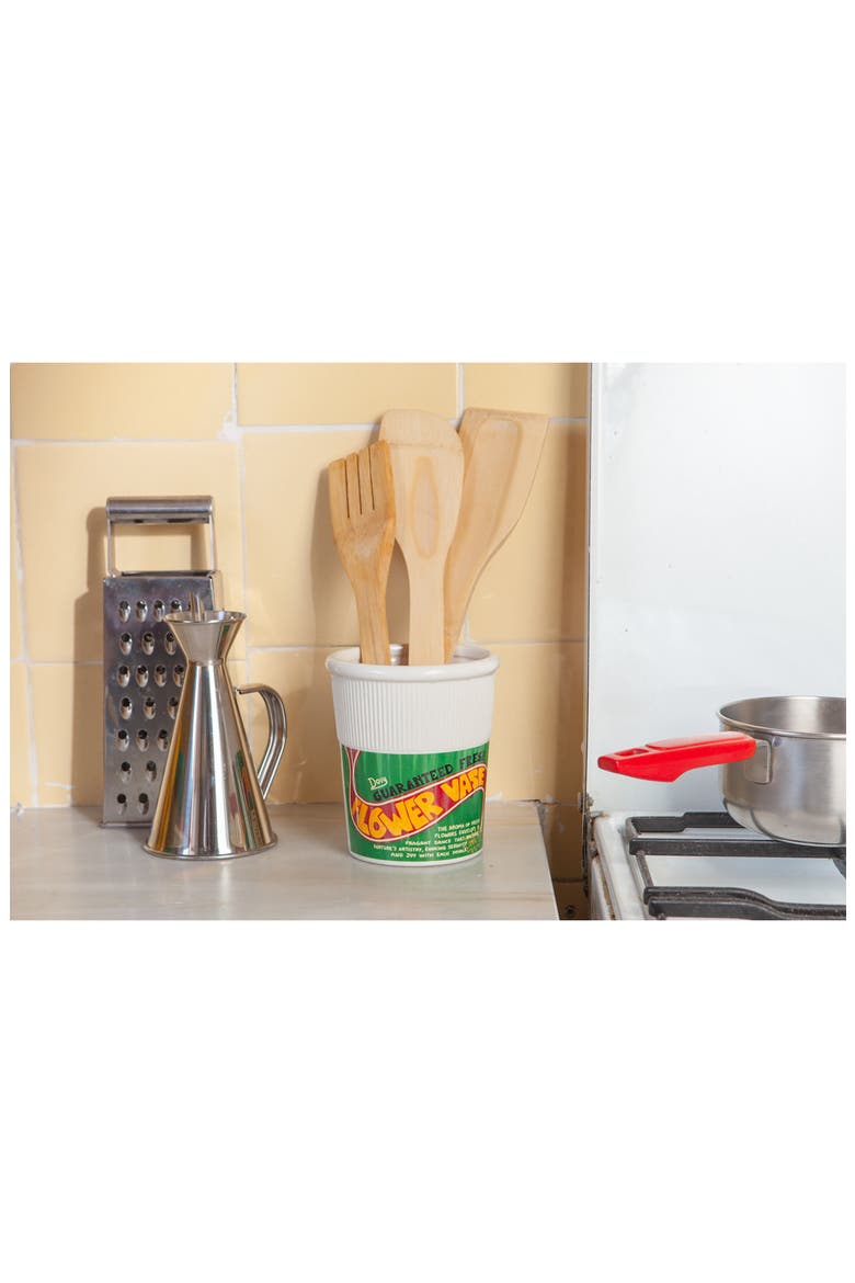 Noodle Pot Ceramic Vase, Alternate, color, GREEN