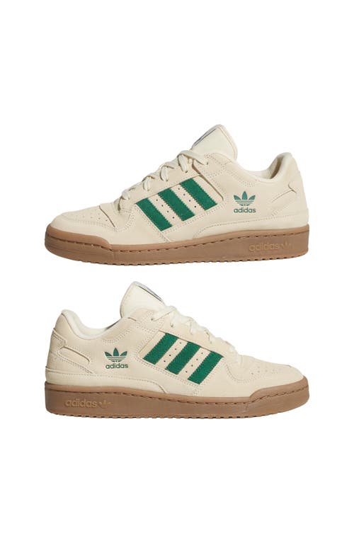 Adidas Originals Adidas Forum Low Basketball Sneaker In Warm Vanilla/dark Green/ivory