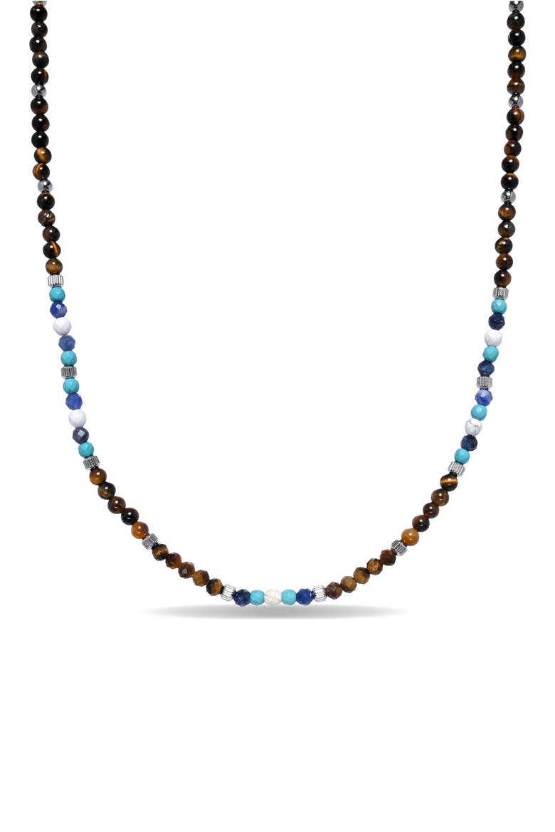 Men's Everett Beaded Necklace, Main, color, BROWN