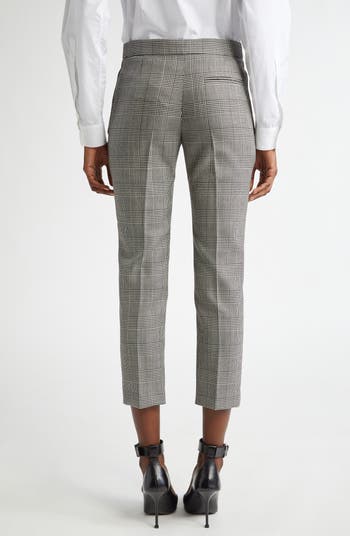 【送料&関税込】Alexander McQueen Wool-blend Cigarette Trous Women's Wool Tartan Cigarette Trousers in Green | McQueen US