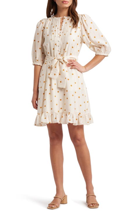 Pintuck Tie Waist Dress