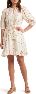 Caslon® Pintuck Tie Waist Dress