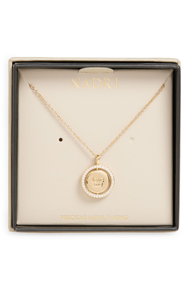 Nadri Sweethearts Spinner Necklace, Main, color, Gold