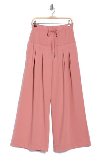 Free People Fp Movement Studio Siren Cotton Drawstring Pants In Pink