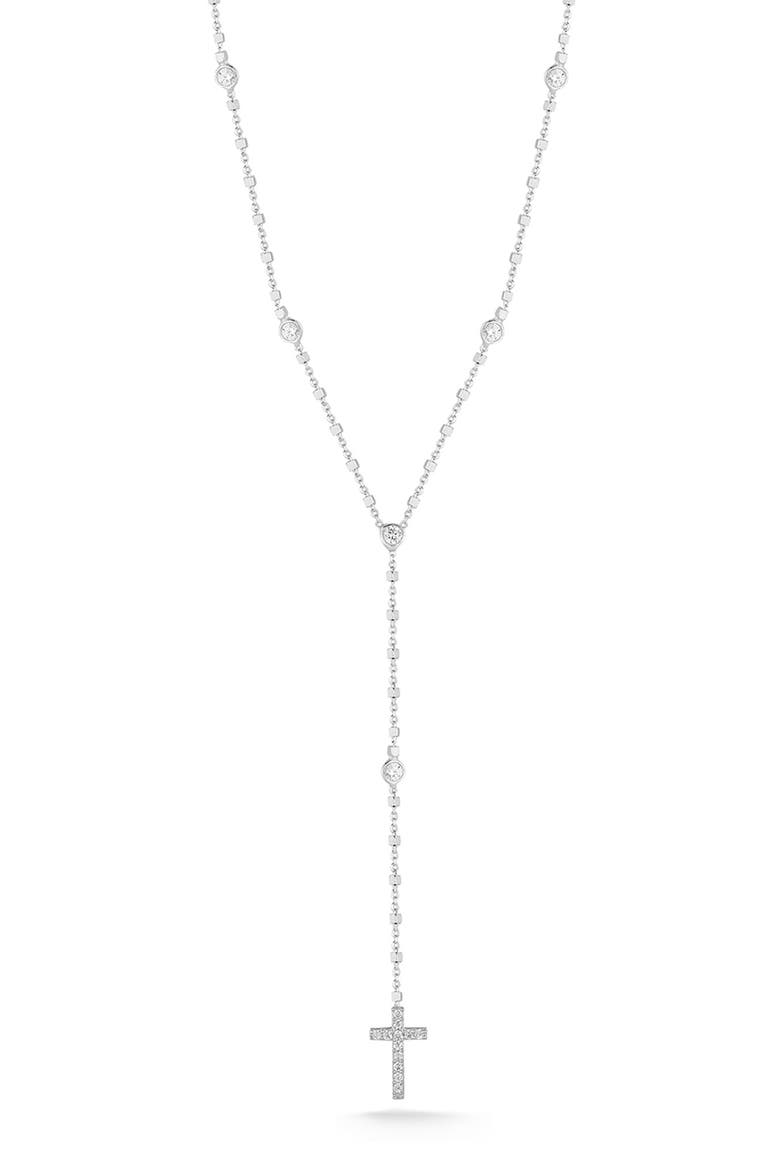 Sterling Silver Cross Lariat Necklace, Main, color, SILVER