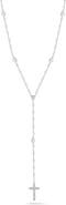 GLAZE JEWELRY Sterling Silver Cross Lariat Necklace