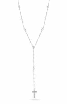 GLAZE JEWELRY Sterling Silver Cross Lariat Necklace