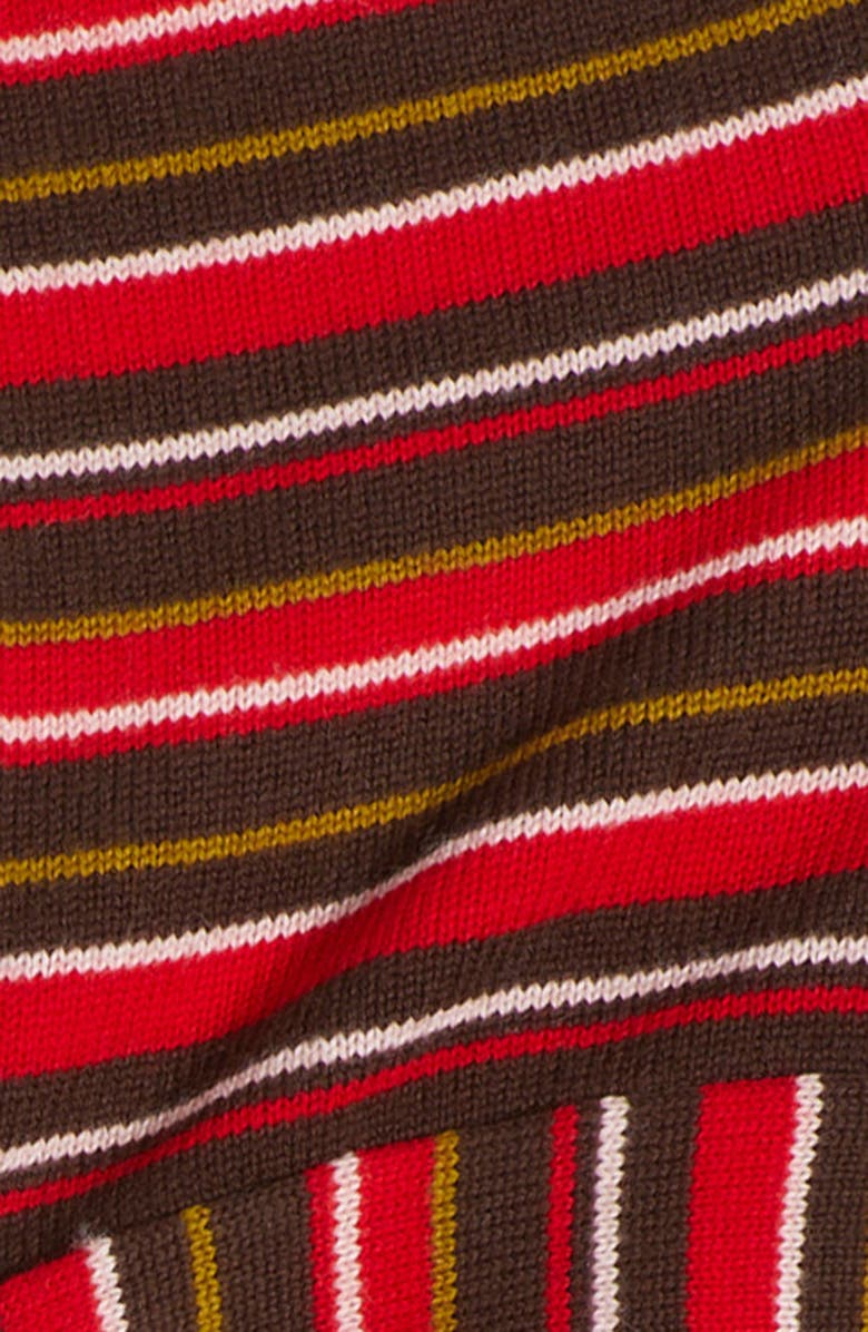 Damson Madder Stripe Tie Front Hood Scarf, Alternate, color, 